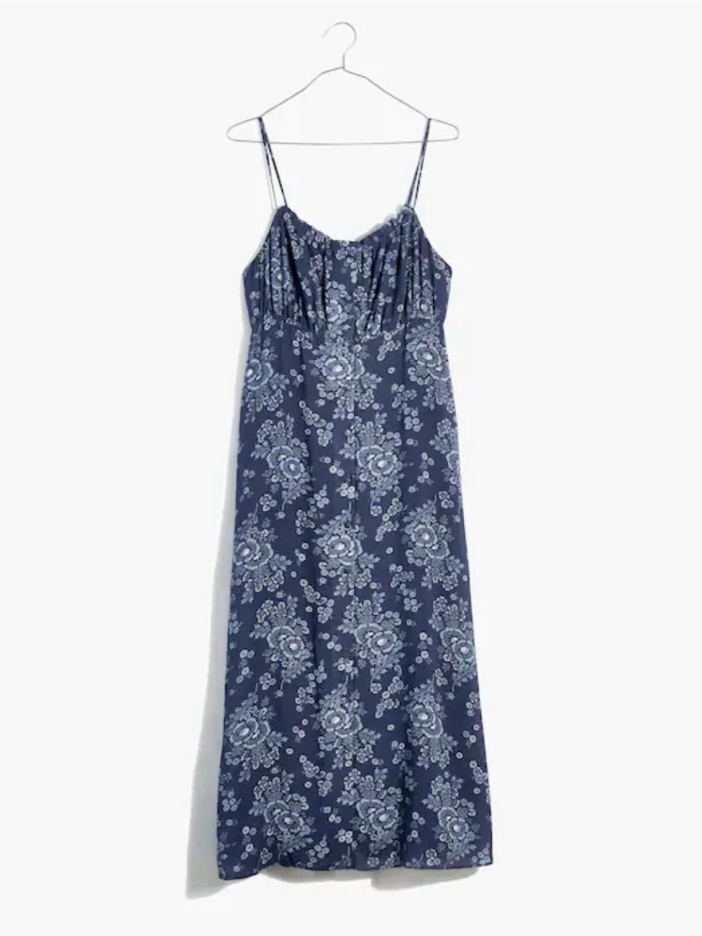 Madewell Tie-Back Button-Front Midi Dress in Archival Floral